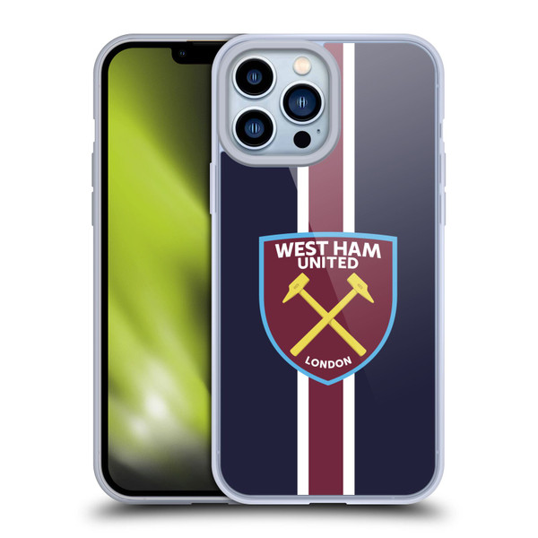 West Ham United FC Crest Stripes Soft Gel Case for Apple iPhone 13 Pro Max