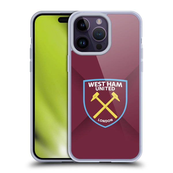 West Ham United FC Crest Gradient Soft Gel Case for Apple iPhone 14 Pro Max