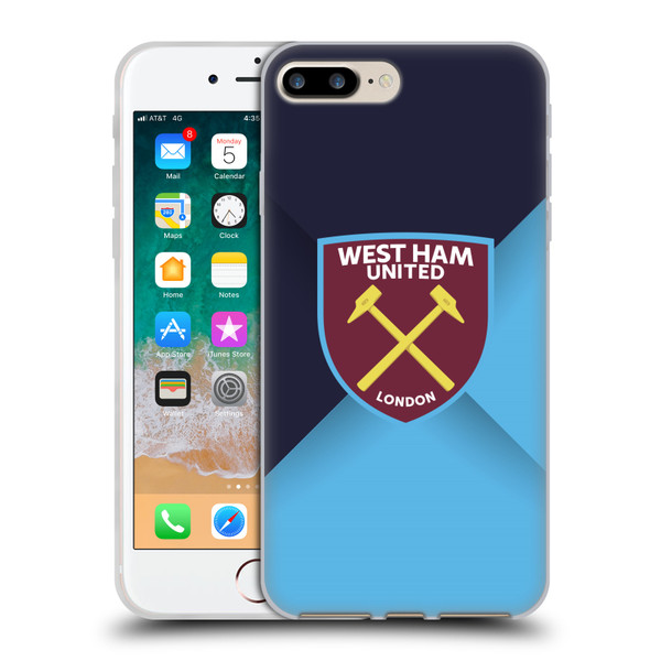 West Ham United FC Crest Blue Gradient Soft Gel Case for Apple iPhone 7 Plus / iPhone 8 Plus