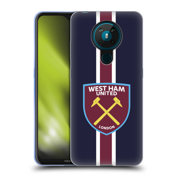 West Ham United FC Crest Stripes Soft Gel Case for Nokia 5.3