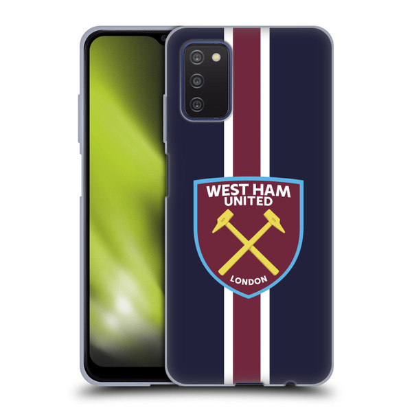 West Ham United FC Crest Stripes Soft Gel Case for Samsung Galaxy A03s (2021)