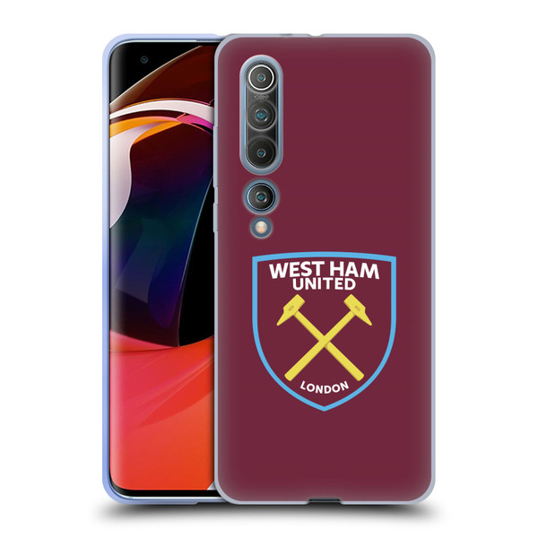 West Ham United FC Crest Full Colour Soft Gel Case for Xiaomi Mi 10 5G / Mi 10 Pro 5G