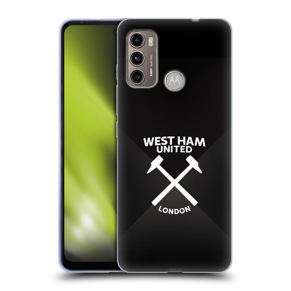 West Ham United FC Hammer Marque Kit Black & White Gradient Soft Gel Case for Motorola Moto G60 / Moto G40 Fusion