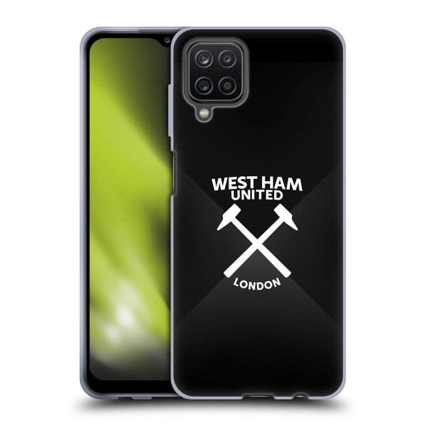 West Ham United FC Hammer Marque Kit Black & White Gradient Soft Gel Case for Samsung Galaxy A12 (2020)