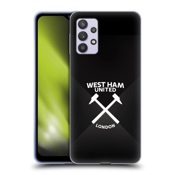 West Ham United FC Hammer Marque Kit Black & White Gradient Soft Gel Case for Samsung Galaxy A32 5G / M32 5G (2021)