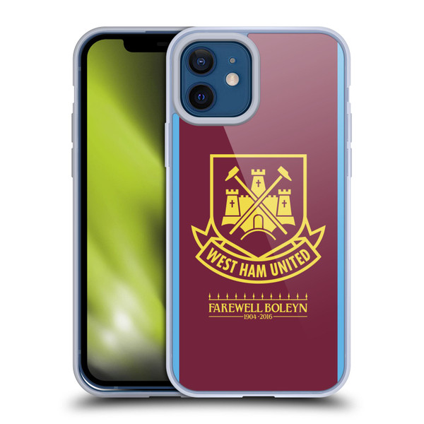 West Ham United FC Retro Crest 2015/16 Final Home Soft Gel Case for Apple iPhone 12 / iPhone 12 Pro
