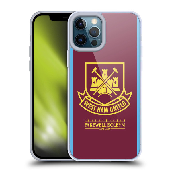 West Ham United FC Retro Crest 2015/16 Final Home Soft Gel Case for Apple iPhone 12 Pro Max