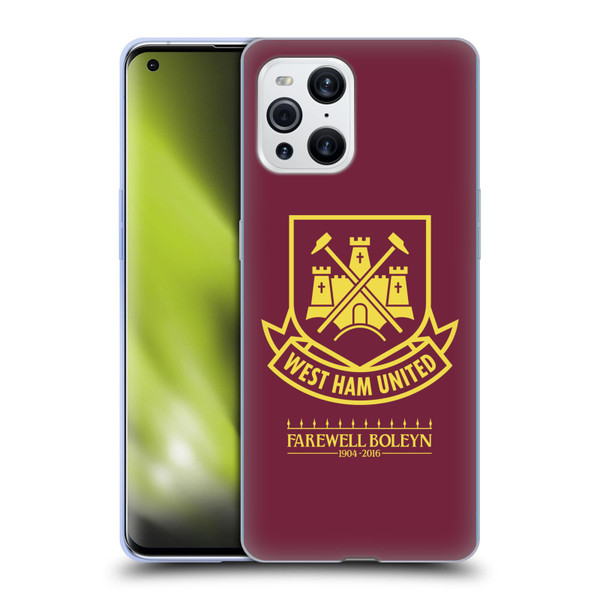 West Ham United FC Retro Crest 2015/16 Final Home Soft Gel Case for OPPO Find X3 / Pro