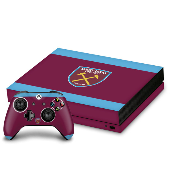 West Ham United FC Art 1895 Claret Crest Vinyl Sticker Skin Decal Cover for Microsoft Xbox One X Bundle