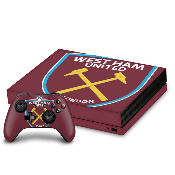 West Ham United FC Art Oversized Vinyl Sticker Skin Decal Cover for Microsoft Xbox One X Bundle