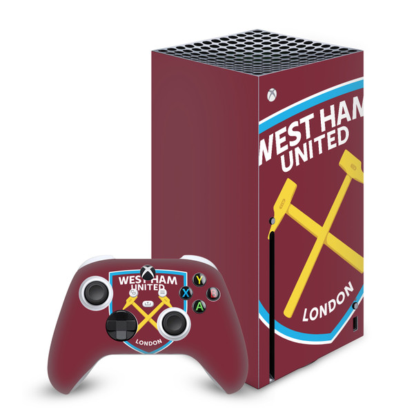 West Ham United FC Art Oversized Vinyl Sticker Skin Decal Cover for Microsoft Series X Console & Controller