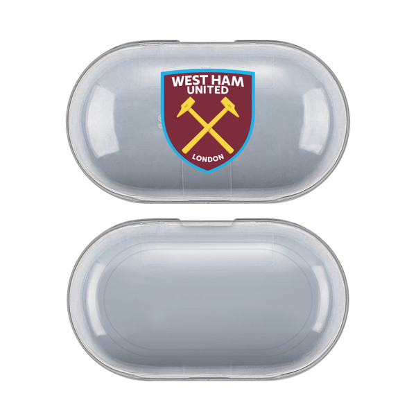 West Ham United FC Crest Logo Plain Clear Hard Crystal Cover Case for Samsung Galaxy Buds / Buds Plus