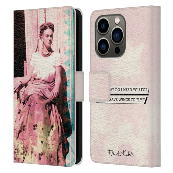 Frida Kahlo Portraits And Quotes Strange Leather Book Wallet Case Cover For Apple iPhone 14 Pro
