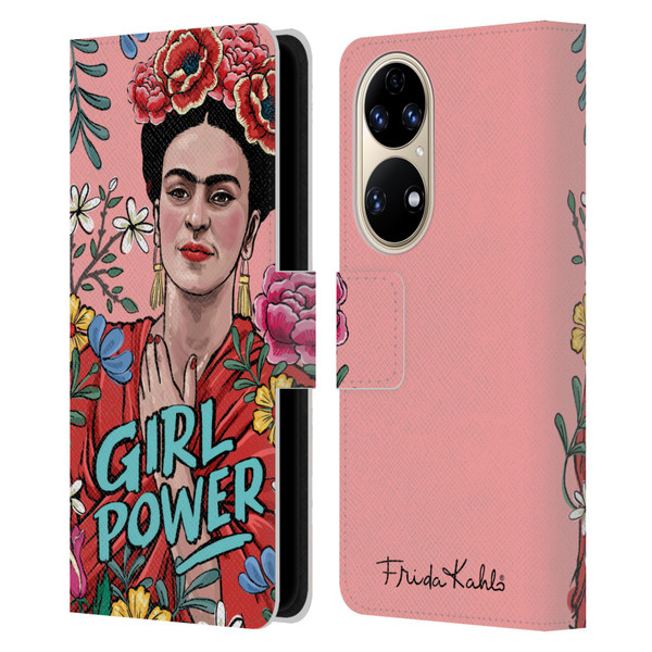 Frida Kahlo Art & Quotes Girl Power Leather Book Wallet Case Cover For Huawei P50