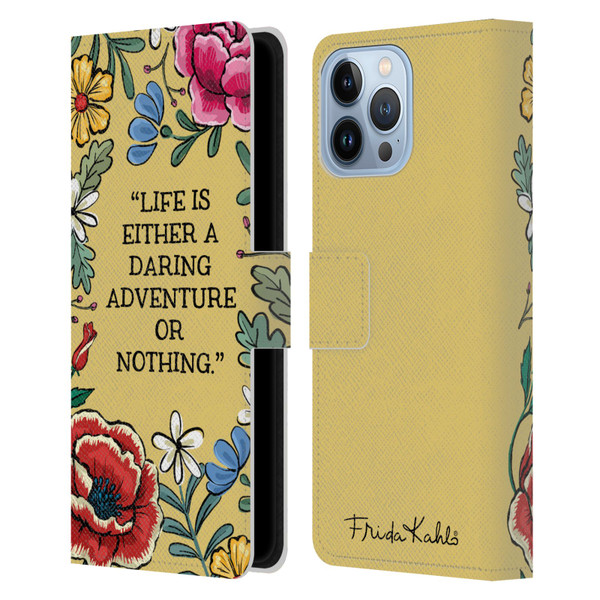 Frida Kahlo Art & Quotes Daring Adventure Leather Book Wallet Case Cover For Apple iPhone 13 Pro Max