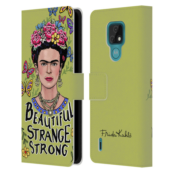 Frida Kahlo Art & Quotes Beautiful Woman Leather Book Wallet Case Cover For Motorola Moto E7