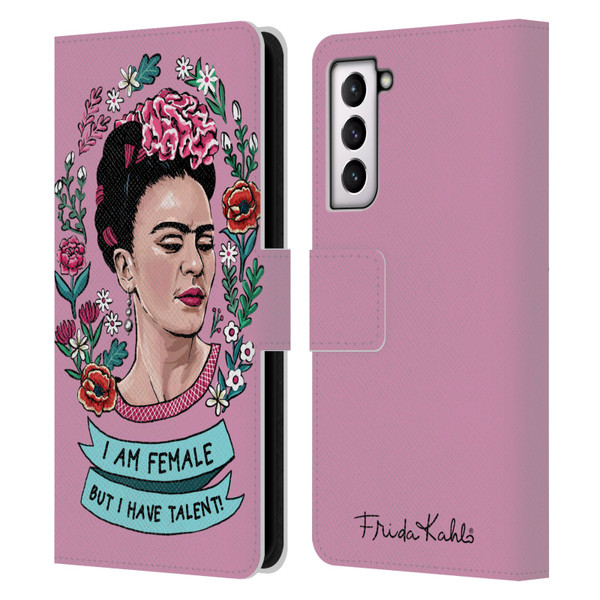 Frida Kahlo Art & Quotes Feminism Leather Book Wallet Case Cover For Samsung Galaxy S21 5G