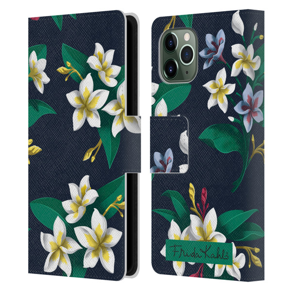 Frida Kahlo Flowers Plumeria Leather Book Wallet Case Cover For Apple iPhone 11 Pro