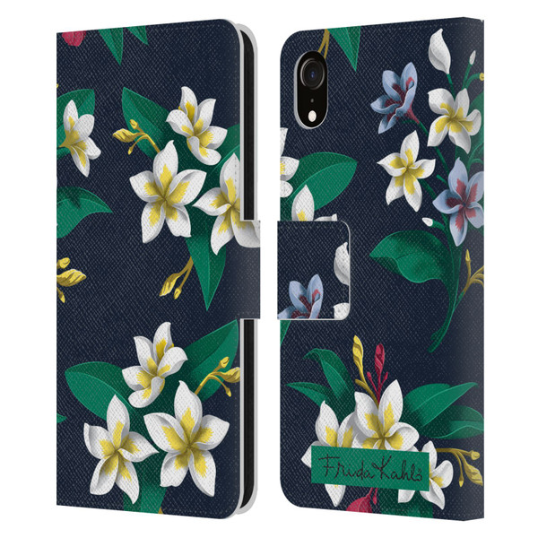 Frida Kahlo Flowers Plumeria Leather Book Wallet Case Cover For Apple iPhone XR