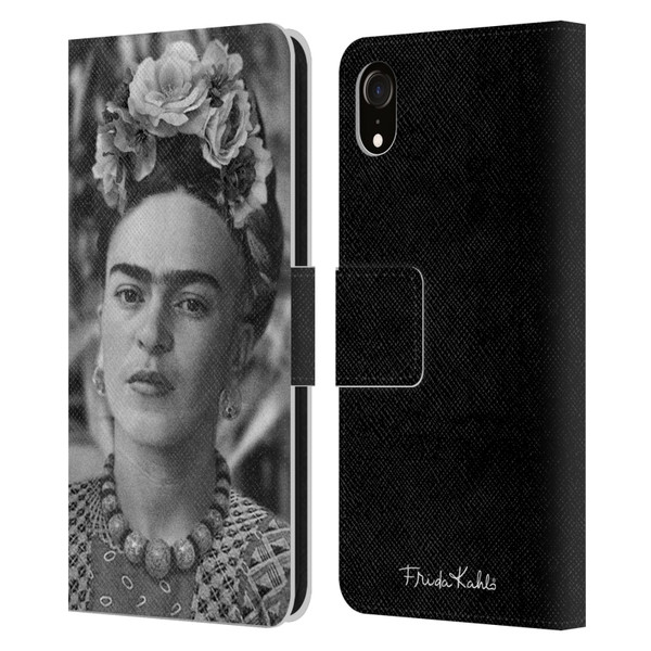 Frida Kahlo Portraits And Quotes Floral Headdress Leather Book Wallet Case Cover For Apple iPhone XR