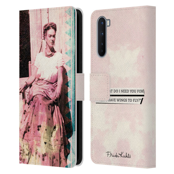 Frida Kahlo Portraits And Quotes Strange Leather Book Wallet Case Cover For OnePlus Nord 5G