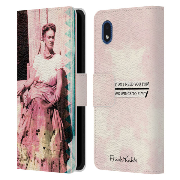 Frida Kahlo Portraits And Quotes Strange Leather Book Wallet Case Cover For Samsung Galaxy A01 Core (2020)