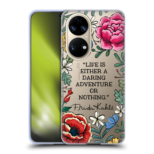Frida Kahlo Art & Quotes Daring Adventure Soft Gel Case for Huawei P50