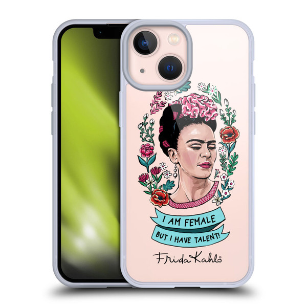 Frida Kahlo Art & Quotes Feminism Soft Gel Case for Apple iPhone 13 Mini