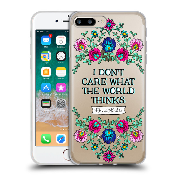 Frida Kahlo Art & Quotes Confident Woman Soft Gel Case for Apple iPhone 7 Plus / iPhone 8 Plus