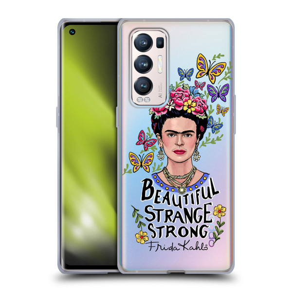 Frida Kahlo Art & Quotes Beautiful Woman Soft Gel Case for OPPO Find X3 Neo / Reno5 Pro+ 5G