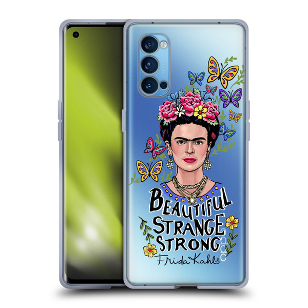 Frida Kahlo Art & Quotes Beautiful Woman Soft Gel Case for OPPO Reno 4 Pro 5G
