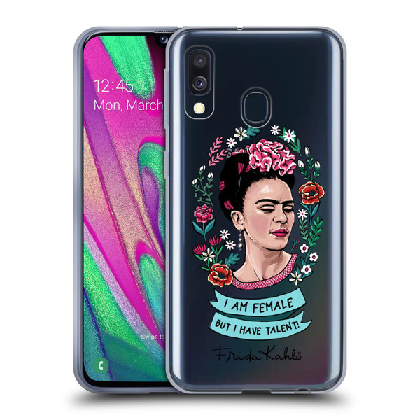 Frida Kahlo Art & Quotes Feminism Soft Gel Case for Samsung Galaxy A40 (2019)