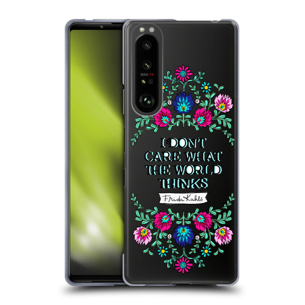 Frida Kahlo Art & Quotes Confident Woman Soft Gel Case for Sony Xperia 1 III