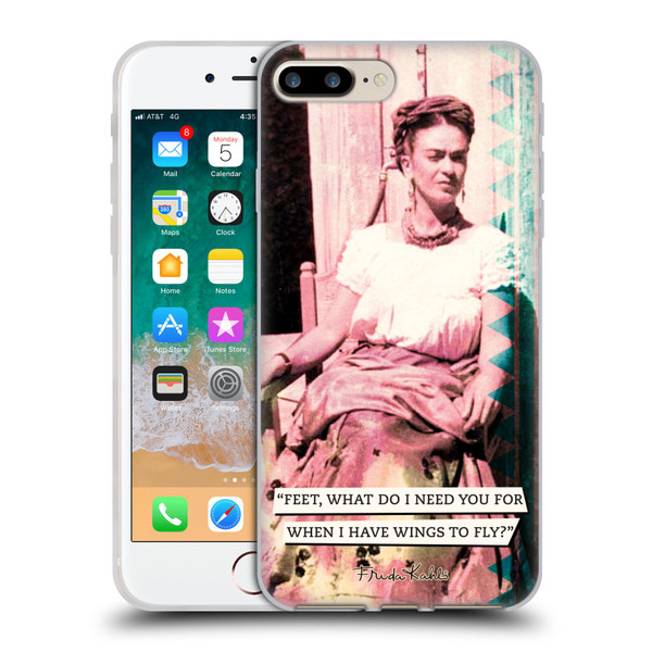 Frida Kahlo Portraits And Quotes Strange Soft Gel Case for Apple iPhone 7 Plus / iPhone 8 Plus