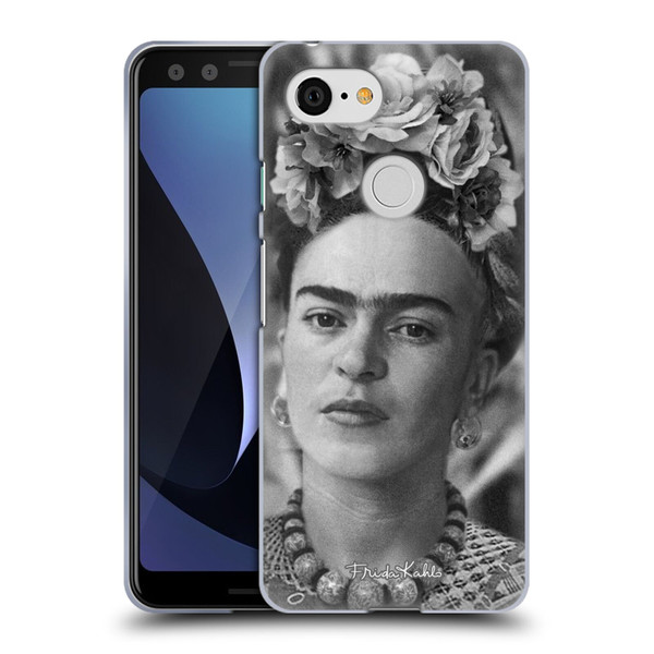 Frida Kahlo Portraits And Quotes Floral Headdress Soft Gel Case for Google Pixel 3