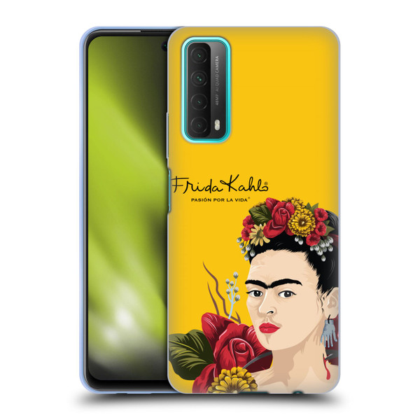 Frida Kahlo Red Florals Portrait Soft Gel Case for Huawei P Smart (2021)