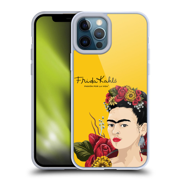 Frida Kahlo Red Florals Portrait Soft Gel Case for Apple iPhone 12 Pro Max