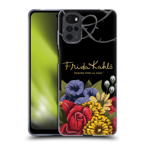 Frida Kahlo Red Florals Efflorescence Soft Gel Case for Motorola Moto G22