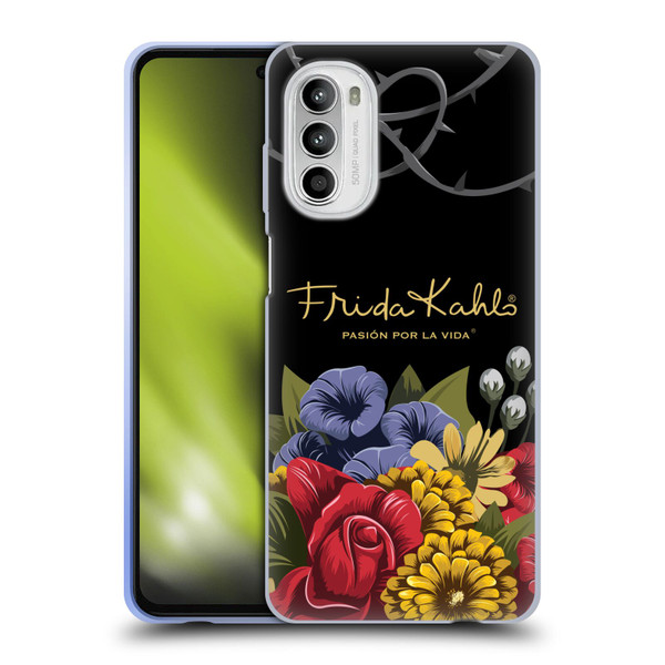 Frida Kahlo Red Florals Efflorescence Soft Gel Case for Motorola Moto G52