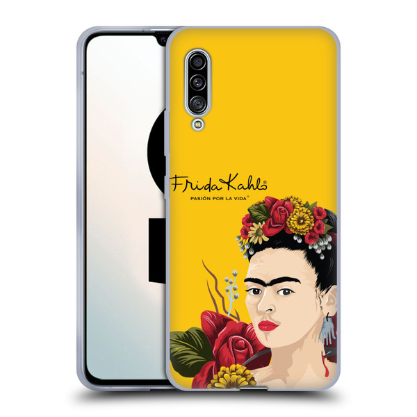 Frida Kahlo Red Florals Portrait Soft Gel Case for Samsung Galaxy A90 5G (2019)