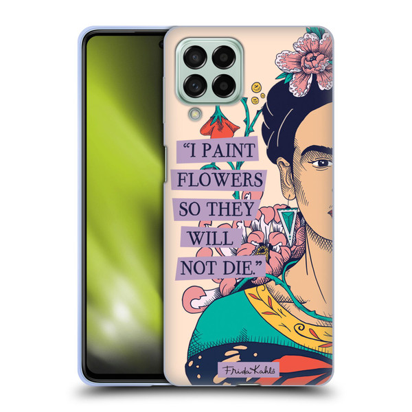 Frida Kahlo Sketch I Paint Flowers Soft Gel Case for Samsung Galaxy M53 (2022)
