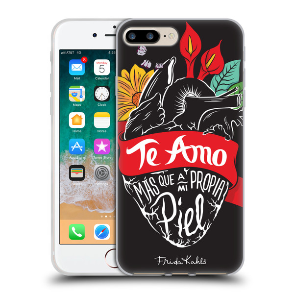 Frida Kahlo Typography Heart Soft Gel Case for Apple iPhone 7 Plus / iPhone 8 Plus