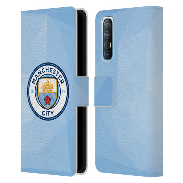 Manchester City Man City FC Badge Geometric Blue Full Colour Leather Book Wallet Case Cover For OPPO Find X2 Neo 5G