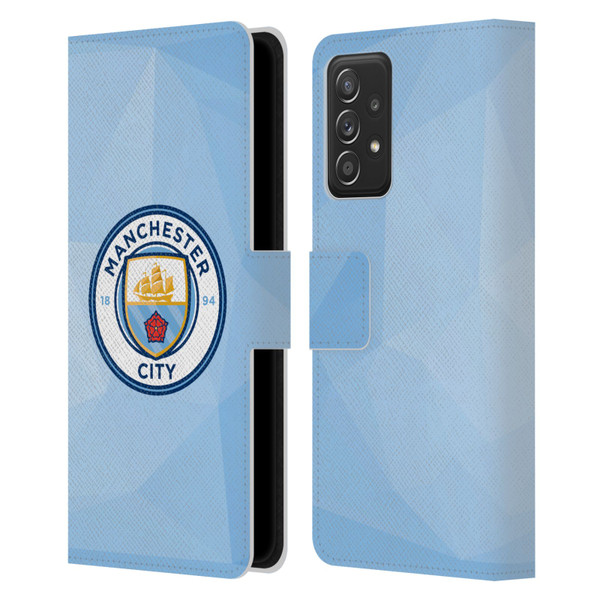 Manchester City Man City FC Badge Geometric Blue Full Colour Leather Book Wallet Case Cover For Samsung Galaxy A53 5G (2022)