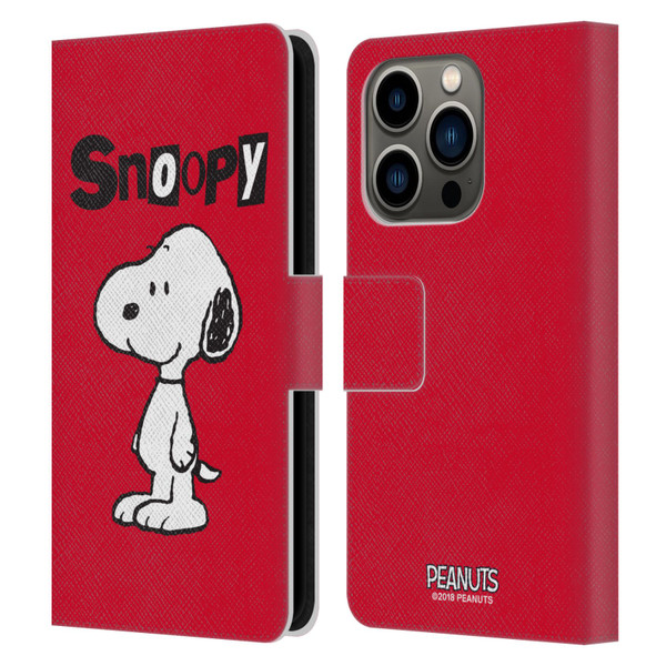 Peanuts Characters Snoopy Leather Book Wallet Case Cover For Apple iPhone 14 Pro