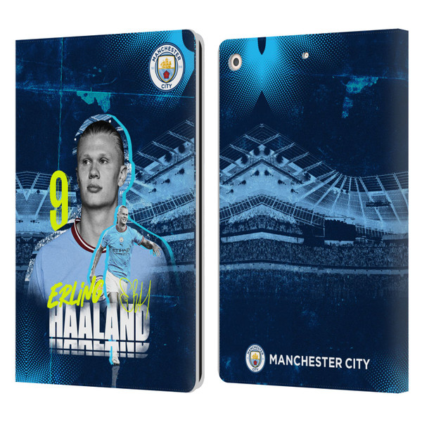 Manchester City Man City FC 2022/23 First Team Erling Haaland Leather Book Wallet Case Cover For Apple iPad 10.2 2019/2020/2021