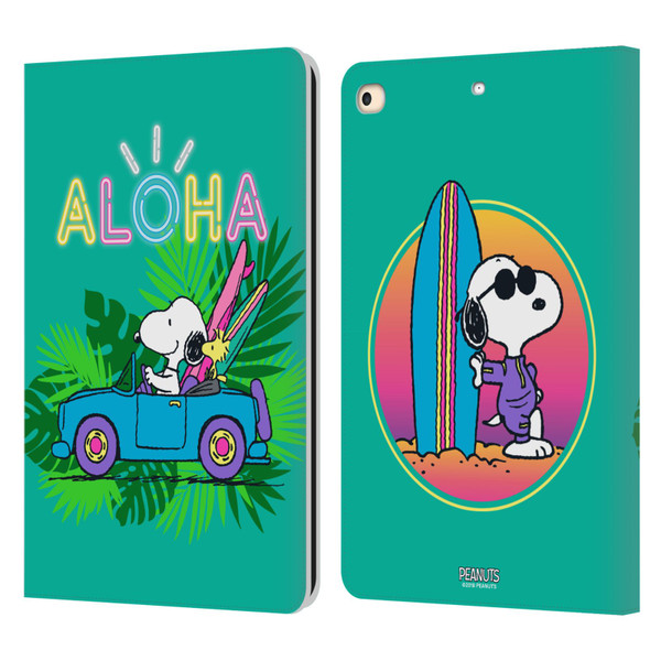 Peanuts Snoopy Aloha Disco Tropical Surf Leather Book Wallet Case Cover For Apple iPad 9.7 2017 / iPad 9.7 2018