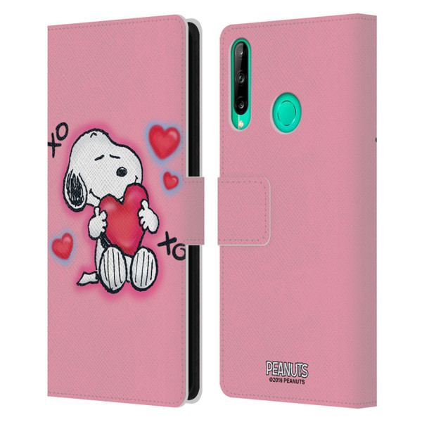 Peanuts Snoopy Boardwalk Airbrush XOXO Leather Book Wallet Case Cover For Huawei P40 lite E
