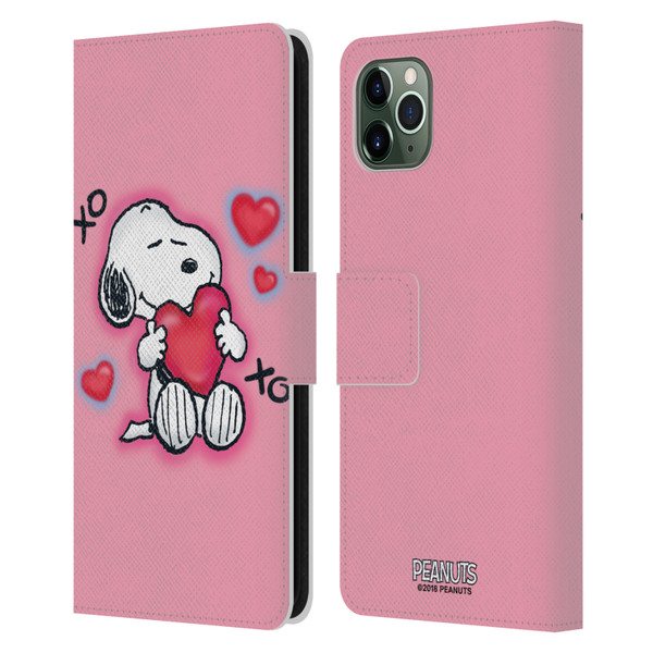 Peanuts Snoopy Boardwalk Airbrush XOXO Leather Book Wallet Case Cover For Apple iPhone 11 Pro Max