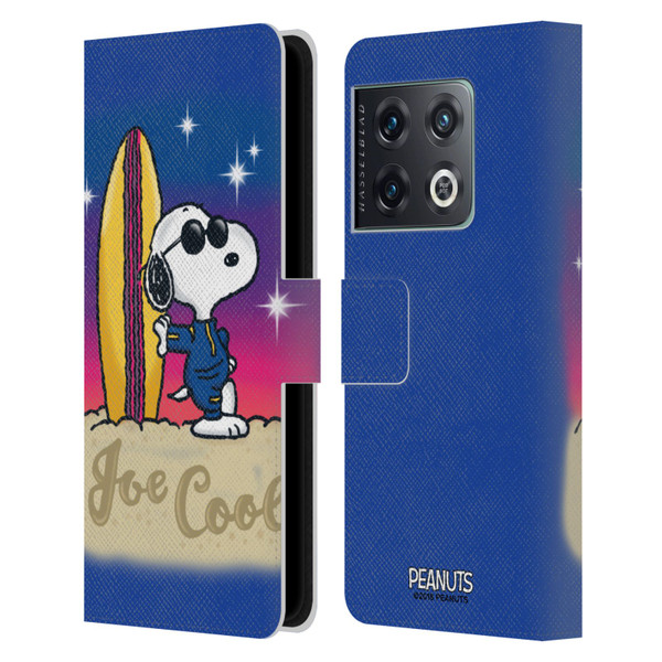 Peanuts Snoopy Boardwalk Airbrush Joe Cool Surf Leather Book Wallet Case Cover For OnePlus 10 Pro